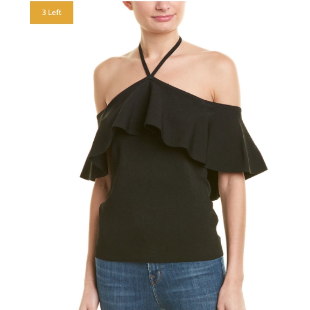 Rowlen Halter Tie Off the Shoulder Knit Top XS